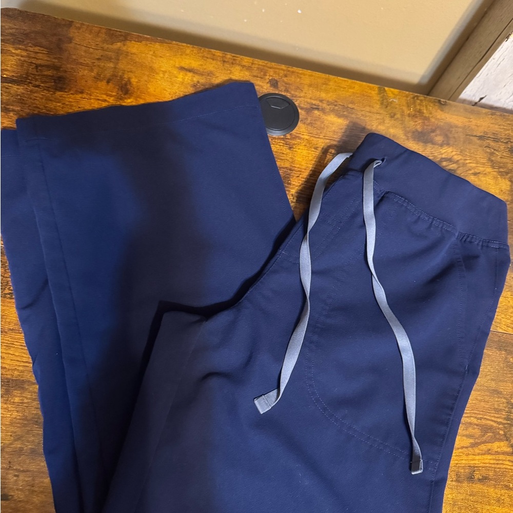 Figs Navy High Waisted Isabel Wide Leg Scrub Pant
